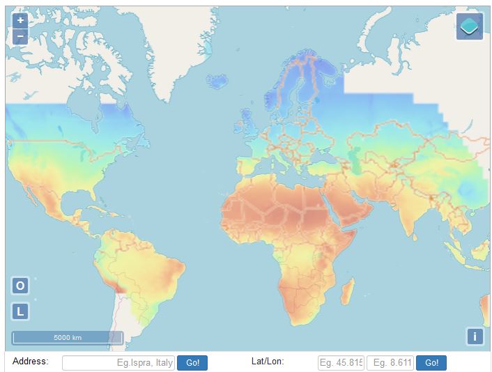 PVGIS : estimation of solar photovoltaic energy output system in Europe, america, africa and Asia